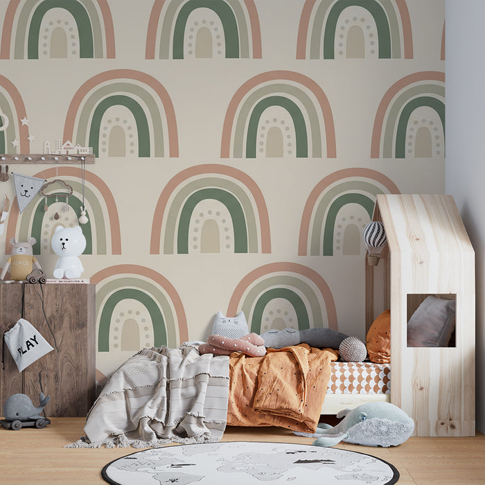 Papel de parede quarto bebê | Απαλό και παστέλ ουράνιο τόξο