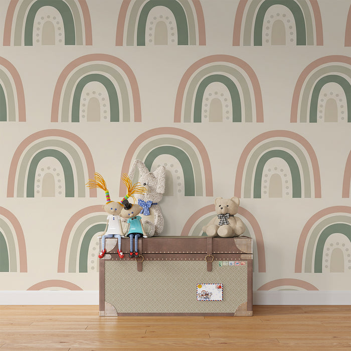 Papel de parede quarto bebê | Απαλό και παστέλ ουράνιο τόξο