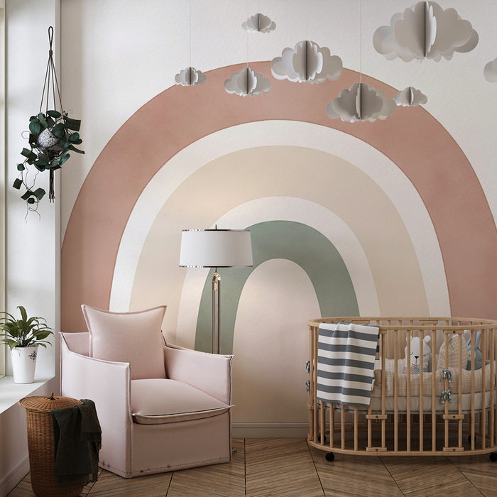Nástenka pre bábätkovu izbu | Pastelová dúhová farebná paleta s jemnými odtieňmi