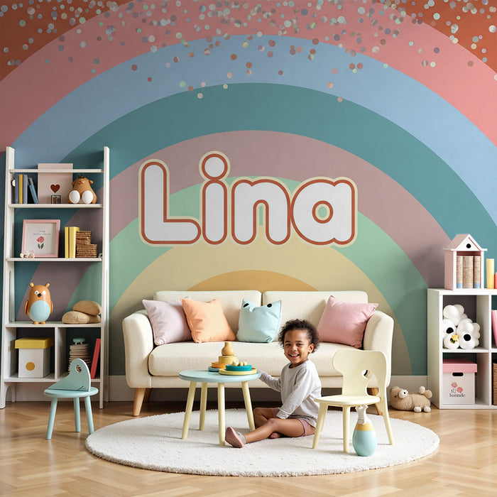 Papel de parede quarto bebê | Ανθρακί τοίχος με αντανάκλαση φωτός