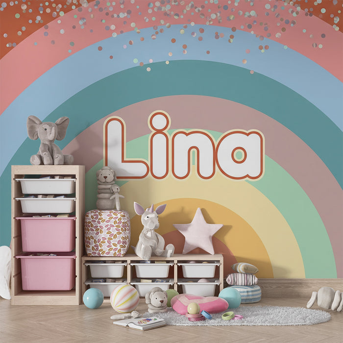 Papel de parede quarto bebê | Ανθρακί τοίχος με αντανάκλαση φωτός