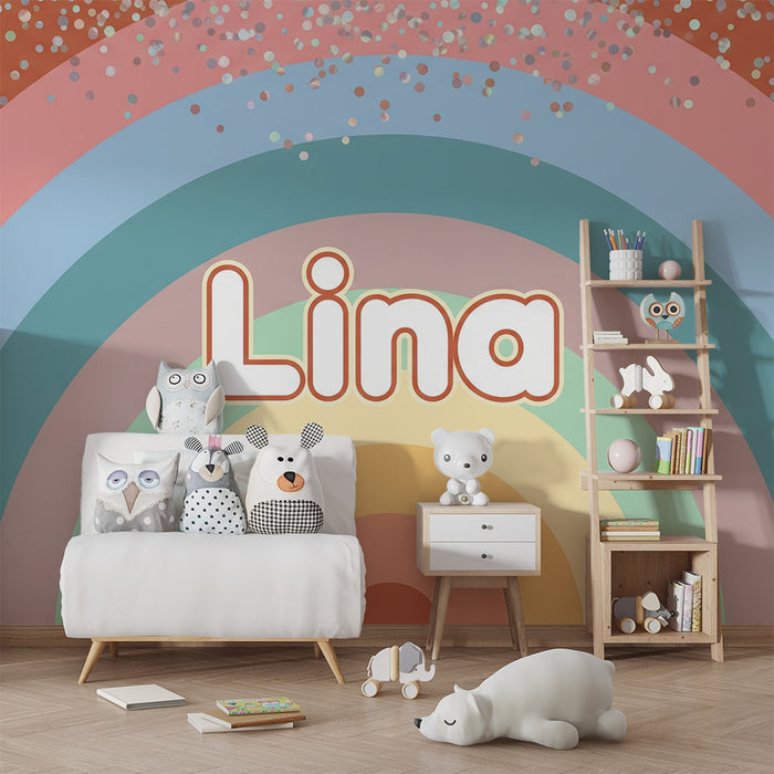 Papel de parede quarto bebê | Ανθρακί τοίχος με αντανάκλαση φωτός