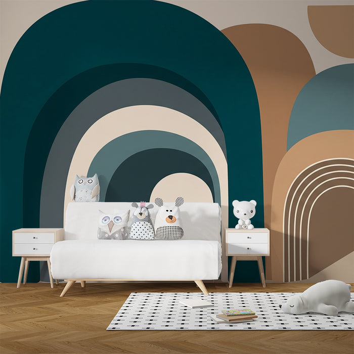 Barntapet | Färgglada bågar och lugnande geometriska former