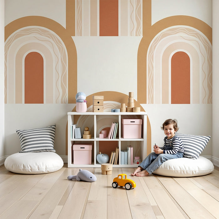 Papier de parede detskej izby | Jemné oblúky a upokojujúce farby