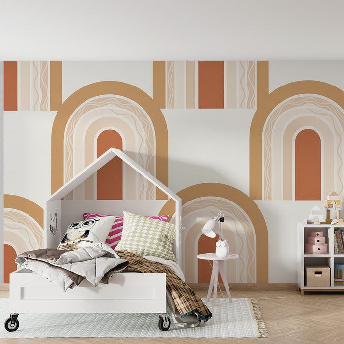 Papier de parede detskej izby | Jemné oblúky a upokojujúce farby