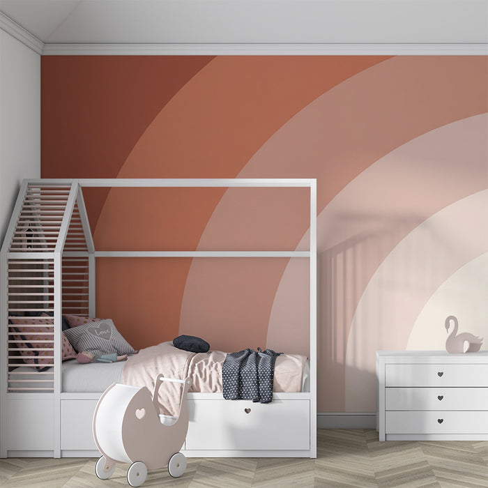 Børneværelse tapet | Farverige buer i bløde terracotta nuancer