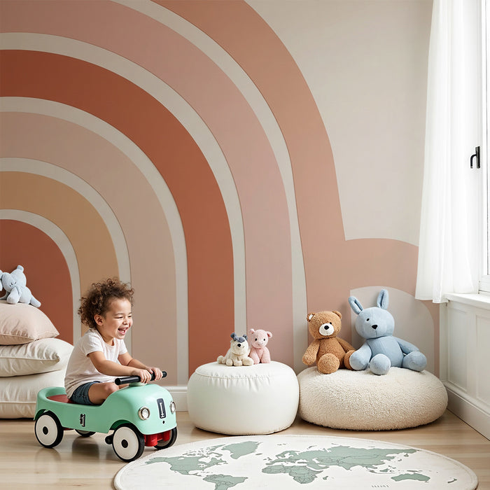 Tapety dla dzieci | Kolorowe łuki w delikatnych i ciepłych tonach
