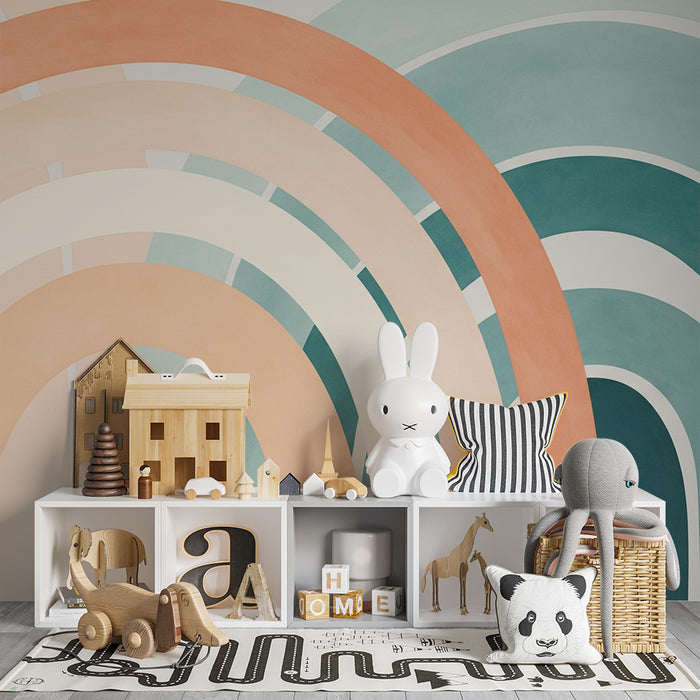 Babykamer behang | Regenboog in warme en koude kleuren