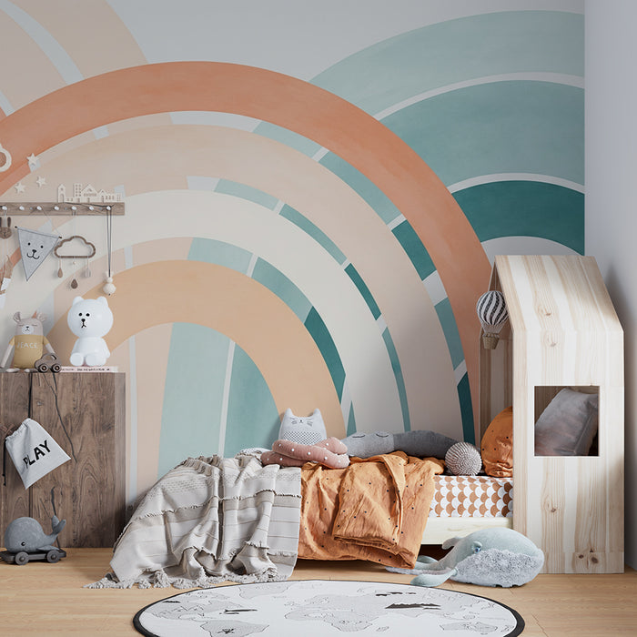Babykamer behang | Regenboog in warme en koude kleuren