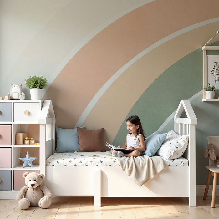 Barntapet | Mjuka och lugnande regnbågar i pastellfärger