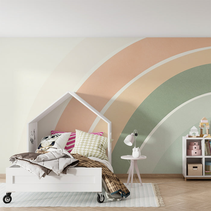 Barntapet | Mjuka och lugnande regnbågar i pastellfärger