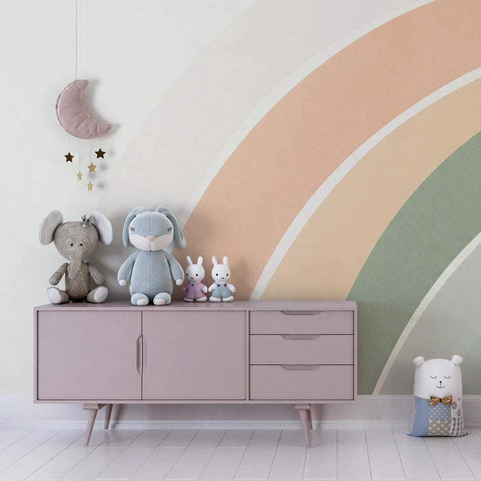 Barntapet | Mjuka och lugnande regnbågar i pastellfärger