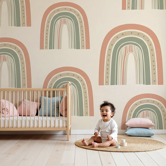 Tapet za detska staia | Nezhni i tsvetni dǎgi na dǎgata