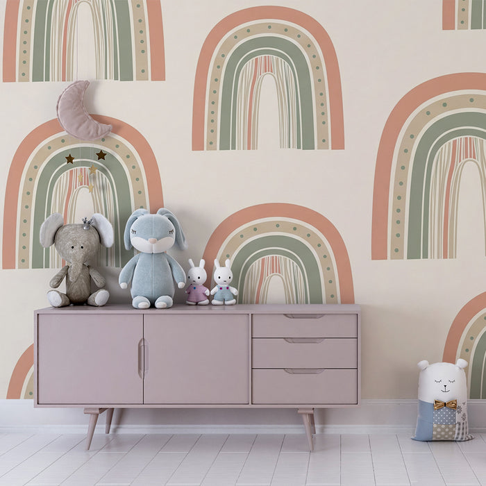 Tapet za detska staia | Nezhni i tsvetni dǎgi na dǎgata
