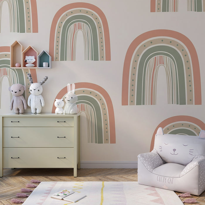 Tapet za detska staia | Nezhni i tsvetni dǎgi na dǎgata