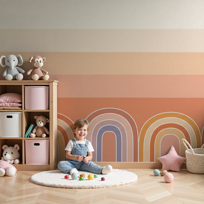 Papel de parede quarto bebê | Απαλά ουράνια τόξα και αποχρώσεις παστέλ