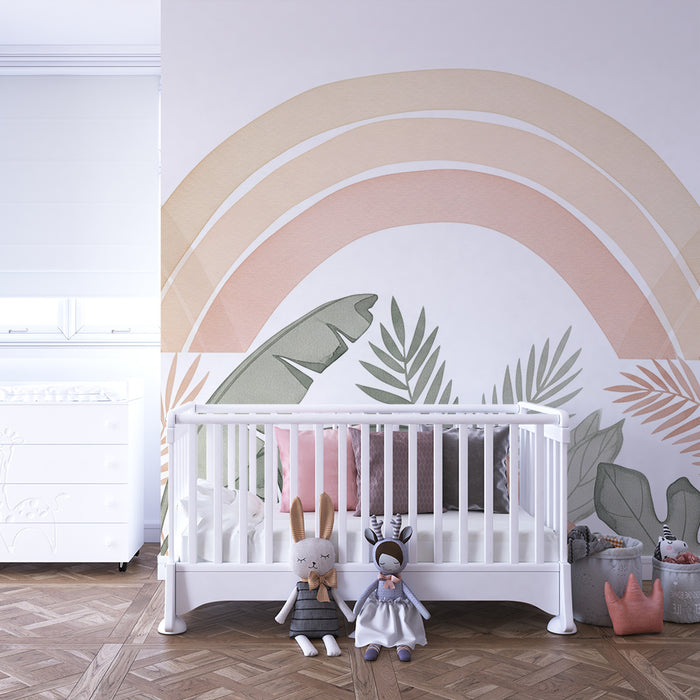 Barntapet | Mjuka regnbågar och tropiskt lövverk
