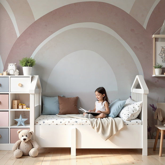 Barntapet | Mjuka regnbågar och delikata blommor i pastellfärger