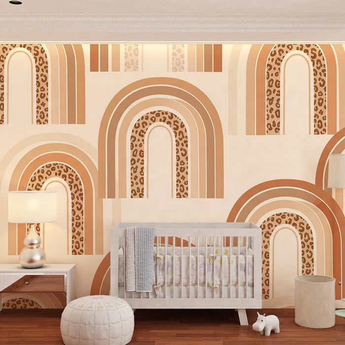 Papier de parede pre detsku izbu | Jemné dúhy a leopardie vzory