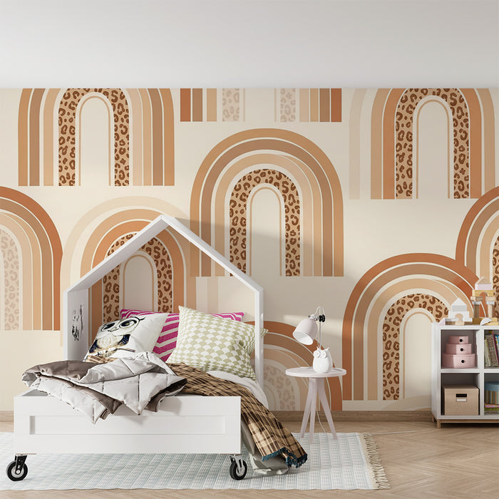 Papier de parede pre detsku izbu | Jemné dúhy a leopardie vzory