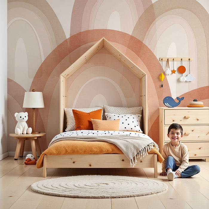 Barntapet | Mjuka, pastellfärgade regnbågar i gradient av färger