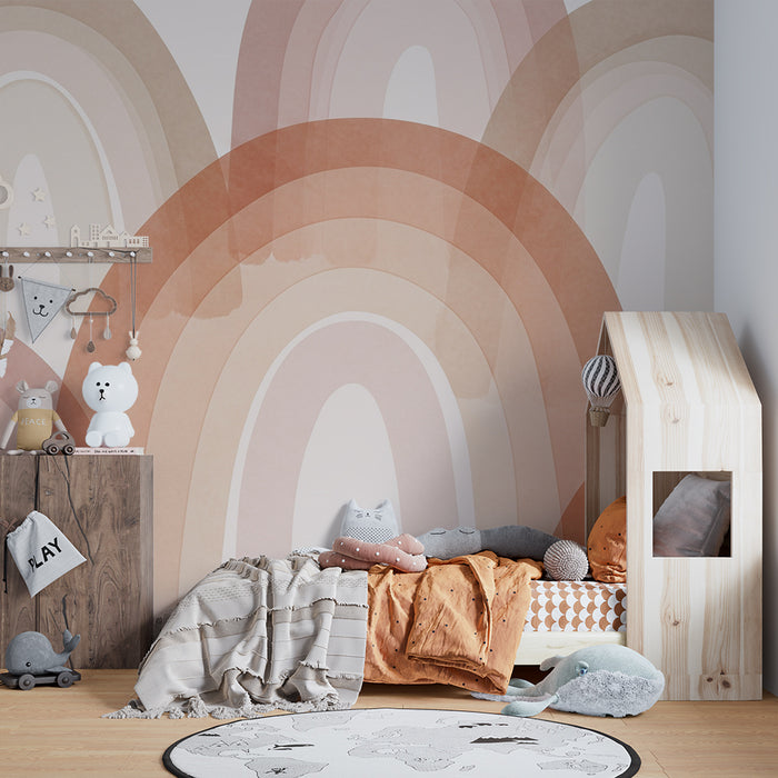 Barntapet | Mjuka, pastellfärgade regnbågar i gradient av färger