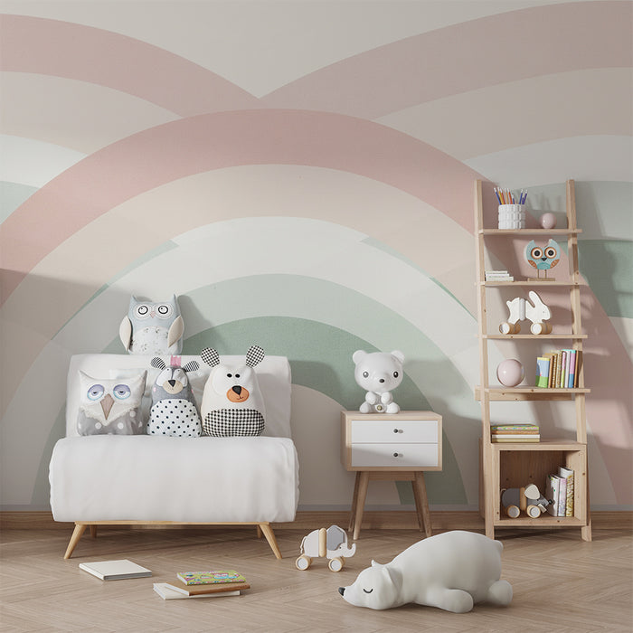 Barntapet | Mjuka och pastellfärgade regnbågar för en lugnande atmosfär