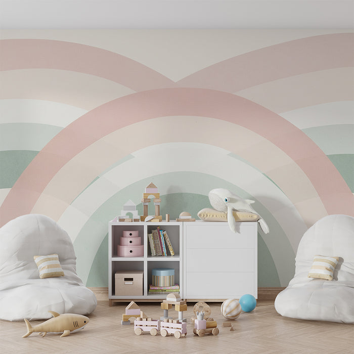 Barntapet | Mjuka och pastellfärgade regnbågar för en lugnande atmosfär