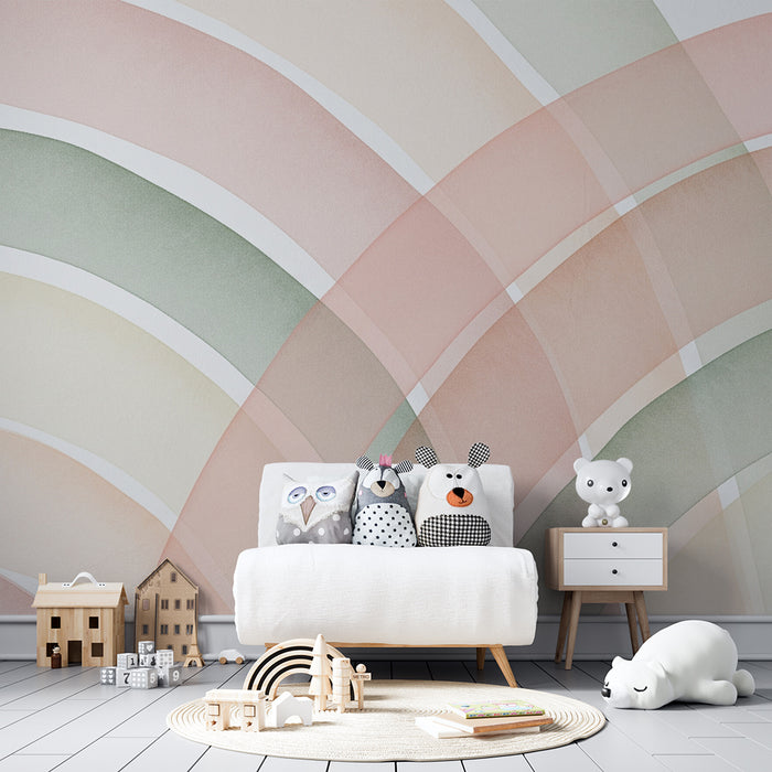 Børneværelse tapet | Buer i blide og beroligende farver