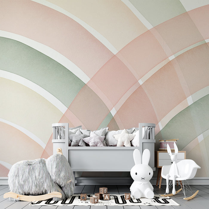 Børneværelse tapet | Buer i blide og beroligende farver