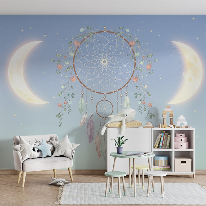 Tapet za detska staia | Нежен детски сън с луни и звезди