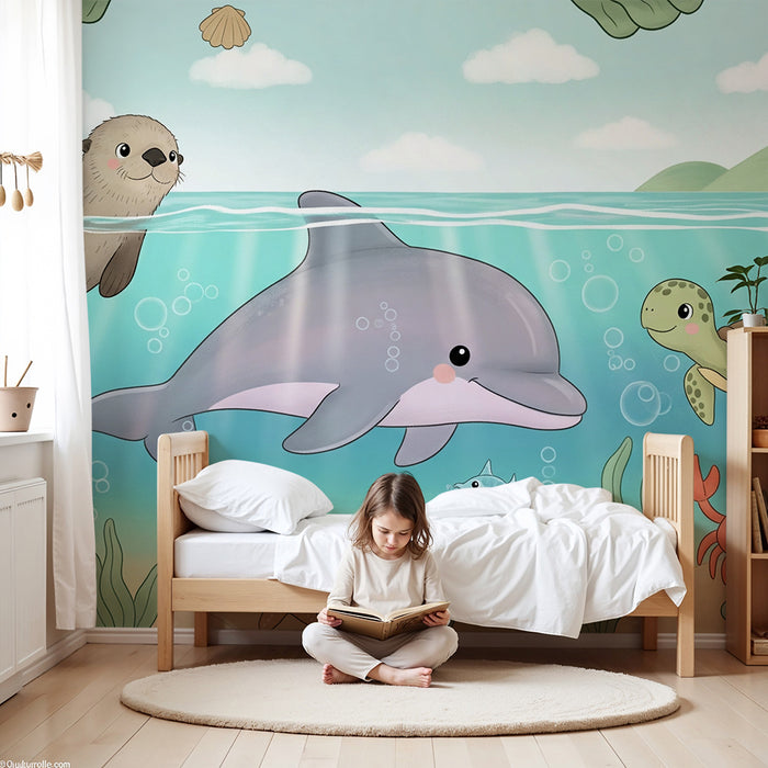 Papel de parede quarto bebê | Подводно приключение с морски животни