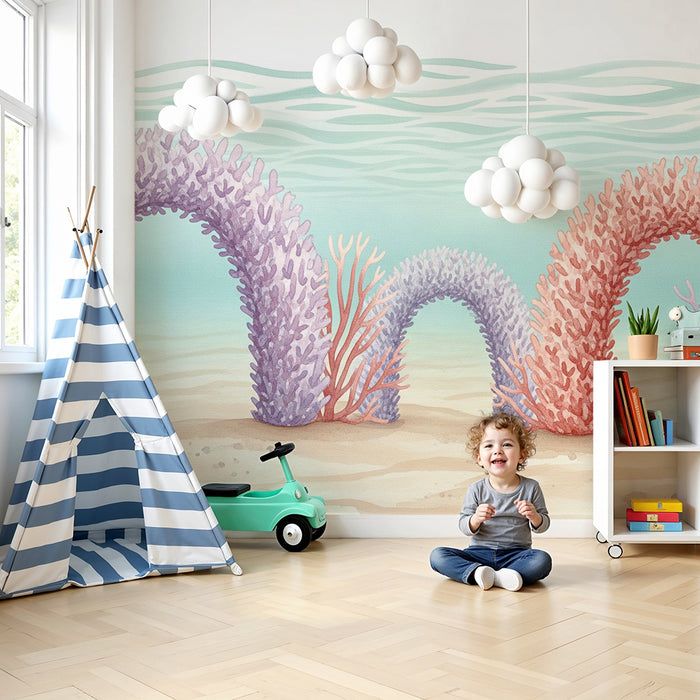 Babykamer behang | Onderwateravonturen in de wereld van koralen