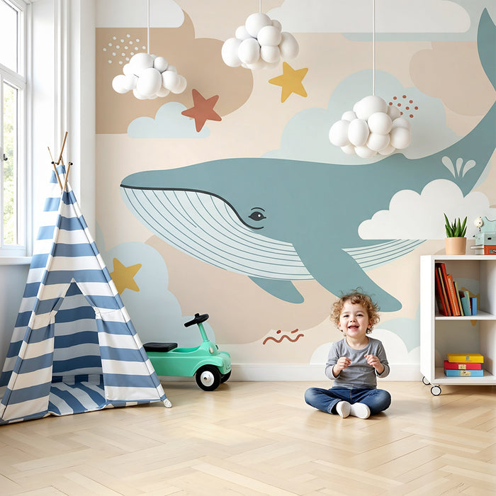 Barntapet | Glada valar i en stjärnklar himmel