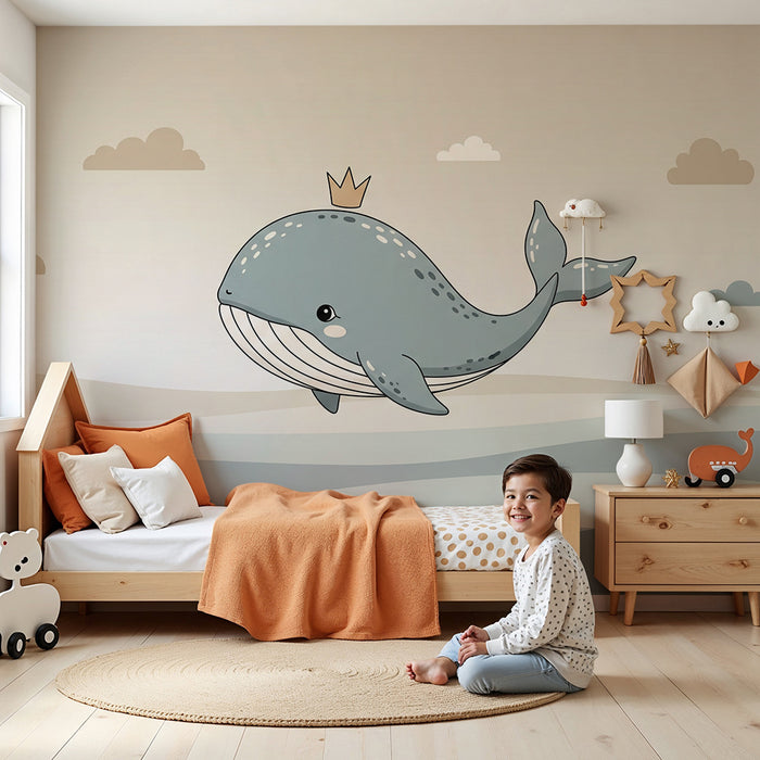 Barntapet | Kunglig val simmar i lugn ocean