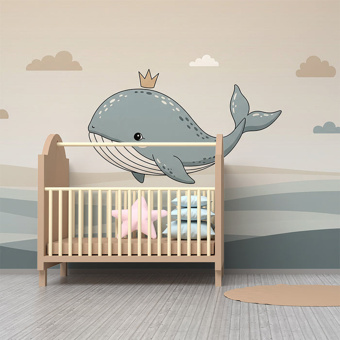 Barntapet | Kunglig val simmar i lugn ocean