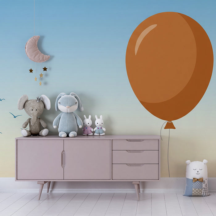 Paberi tapeet beebitoa jaoks | Värvilised õhupallid hõljuvad rahulikus taevas