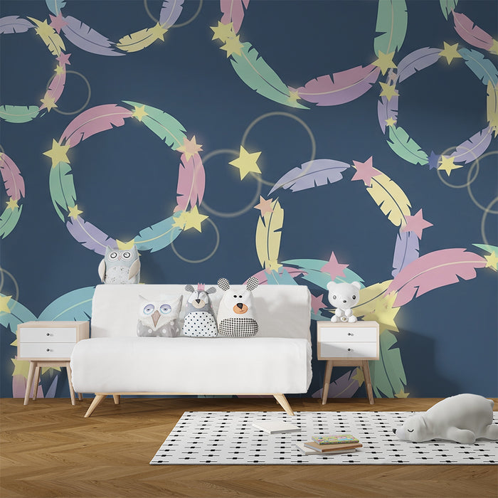 Paberi tapeet beebitoa | Värvilised suled ja säravad tähed