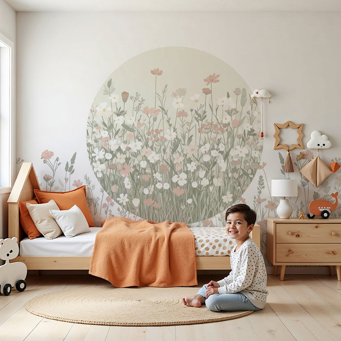 Papel de parede quarto bebê | Απαλά λουλούδια σε απαλούς τόνους