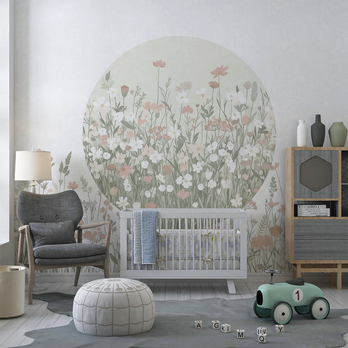 Papel de parede quarto bebê | Απαλά λουλούδια σε απαλούς τόνους