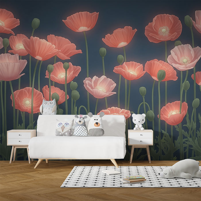 Papier de parede quarto bebê | Jemné makové pole