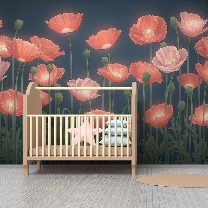 Papier de parede quarto bebê | Jemné makové pole