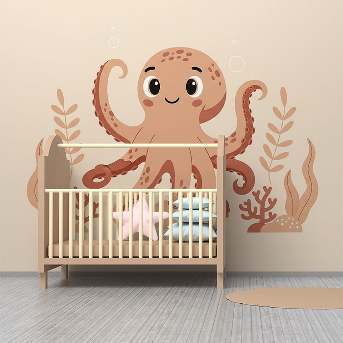 Barntapet | Charmant bläckfisk och mild marin vegetation