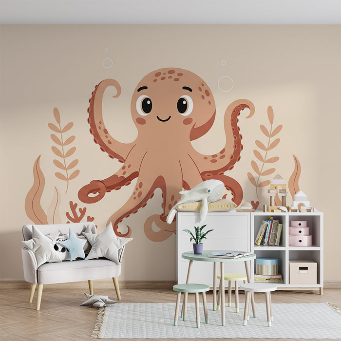 Barntapet | Charmant bläckfisk och mild marin vegetation