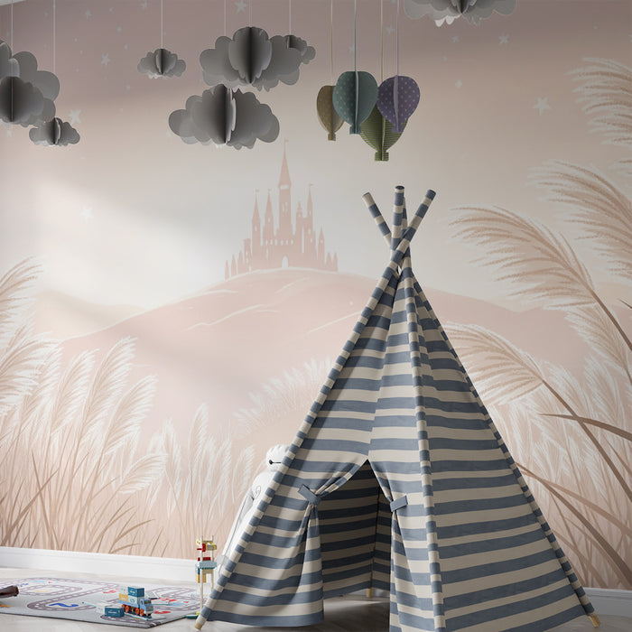 Lastenhuoneen tapetti | Satulinna kuunvalossa herkkien yrttien kanssa