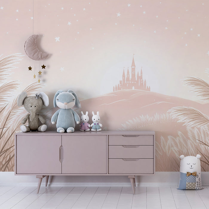 Lastenhuoneen tapetti | Satulinna kuunvalossa herkkien yrttien kanssa