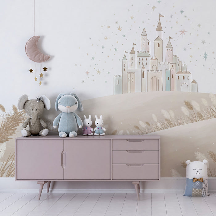Papier de parede izba pre bábätko | Pohádny hrad na miernych kopcoch