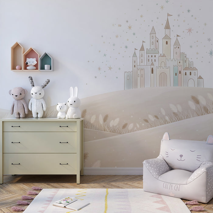 Papier de parede izba pre bábätko | Pohádny hrad na miernych kopcoch