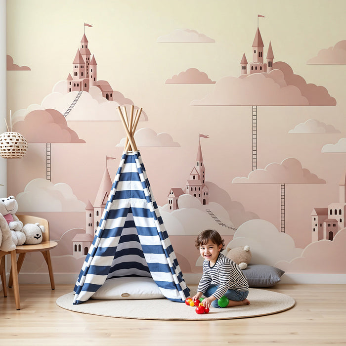 Barntapet | Slott i molnen med delikata stegar