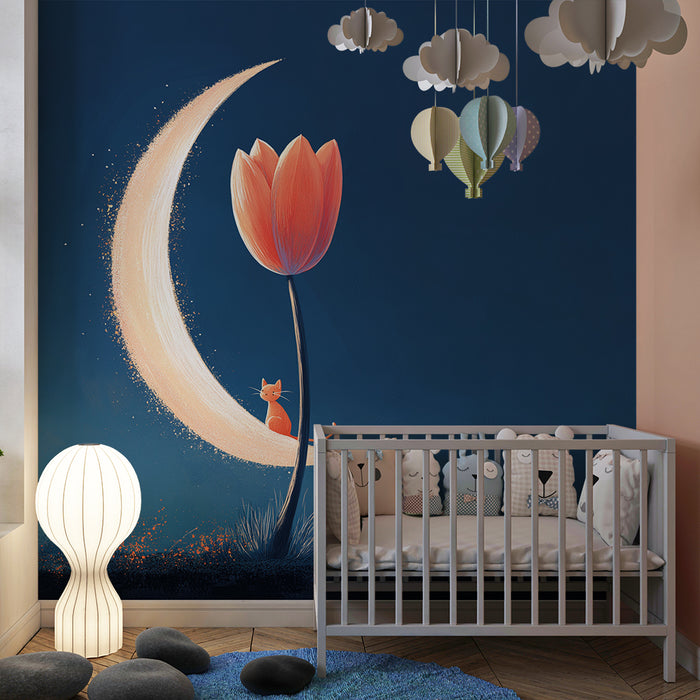 Paberituba beebi | Unistav kass kuu ja lille all